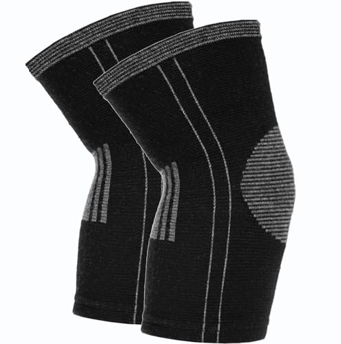 SocksLane Cotton Compression Knee Sleeves 2 Support Braces for Arthritis Meniscus Tear Joint Pain Relief Circulation Swelling ACL MCL Postsurgery Recovery Soft and Comfortable Men Women